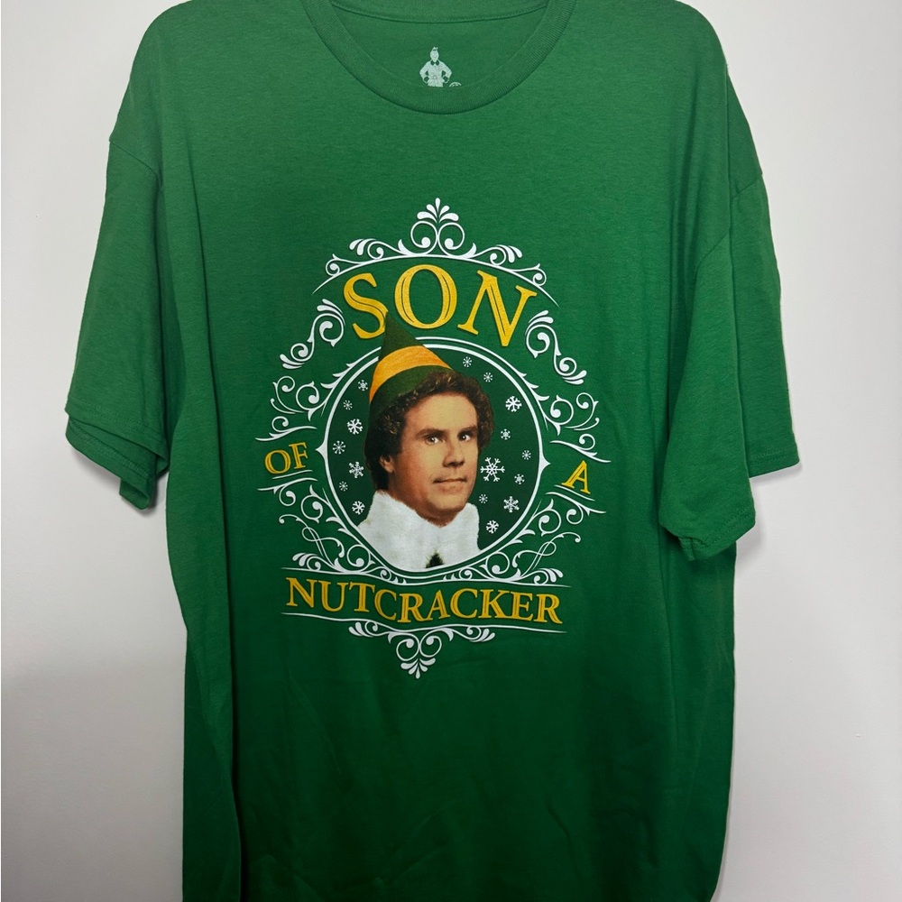 NWOT Men’s Christmas Elf Movie Son of a Nutcracker Green T Shirt Size XL